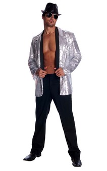 Men's Sequin  Jacket- Silver