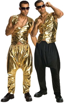 MC Hammer Vanilla Ice Black or Gold Parachute Adult Pants