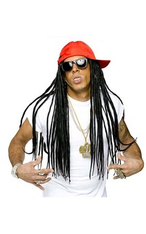 Adult Long Black Dreadlocks With Hat