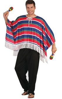 Mexican Adult Poncho Spanish Costume