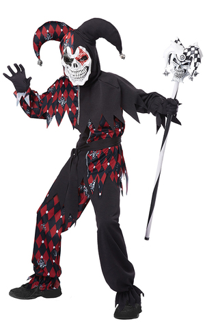 Sinister Jester Evil Clown Child Costume