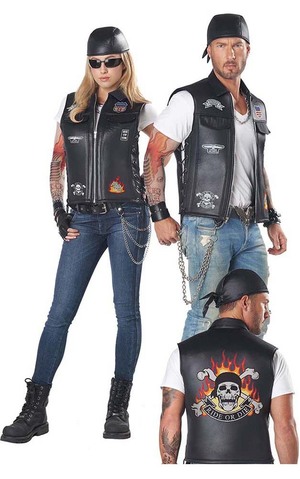 Badazz Biker Vest Adult Rocker Costume