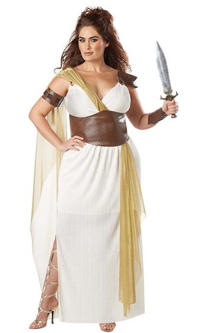 Spartan Warrior Queen Greek Toga Plus Adult Costume