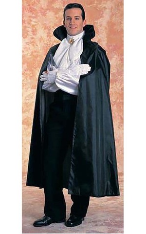 Black Taffeta Cape With Foam Collar