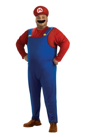 Mario Adult Plus Mario Brothers Costume