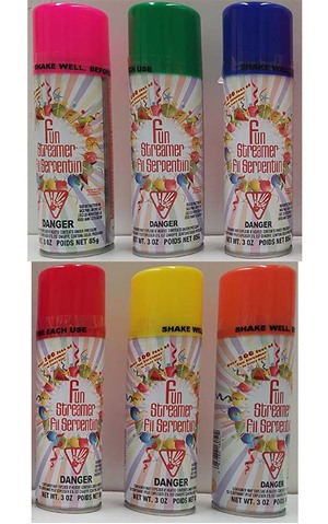 1 Can Of Silly String Red Blue Yellow Green Pink Orange