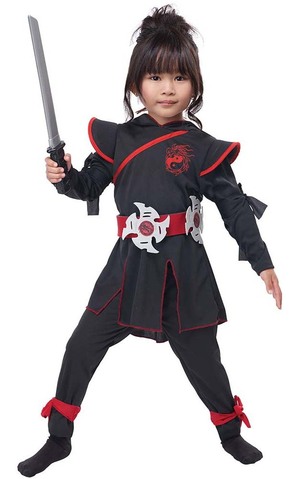 Lil Ninja Girl Toddler Japanese Warrior Costume