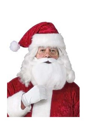 Adult Santa Beard, Wig, Glasses Accessory Set