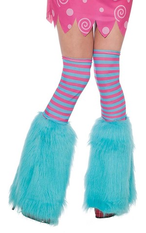 Aqua Fluffies Child Leg Warmers