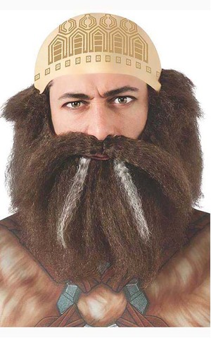 Dwalin The Hobbit Hair Kit Beard & Bald Cap
