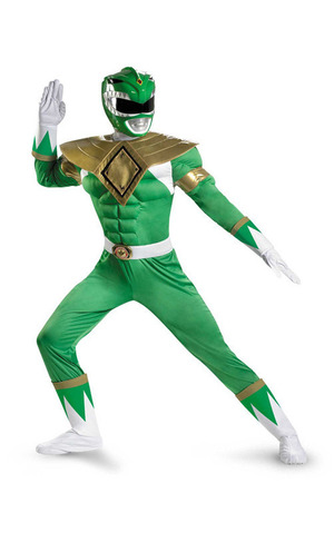 Adult Mens Mighty Morphin Green Ninja Power Ranger
