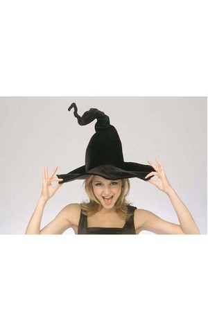 Black Witches Adult Hat Wired To Form Shape