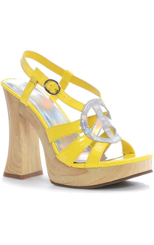 Hippie Flower Power Platform Heels Adult shoes