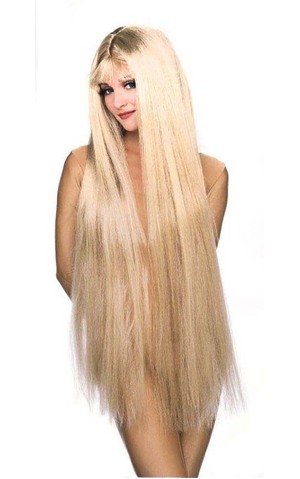 38" Godiva Adult Long Blonde Wig
