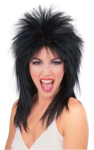 Black Rock n Roll Star Punk Wig