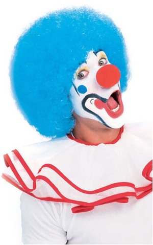 Blue Afro Adult Clown Wig