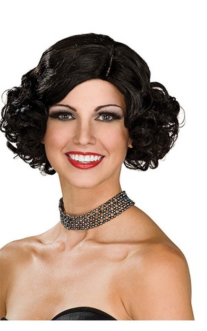 Black Flapper Adult Wig