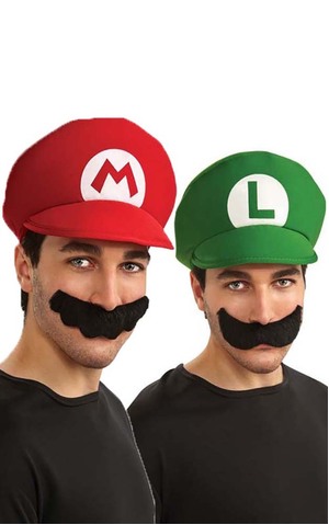 Mario Hat & Moustache Mario Bros Accessory