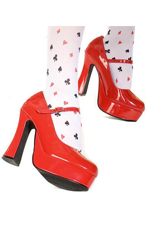 Red High Heel Platform Adult Shoes
