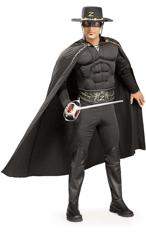 Deluxe Zorro Muscle Chest Adult Costume