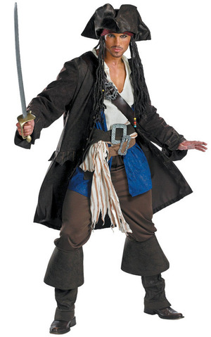 Prestige Jack Sparrow Pirate Adult Costume