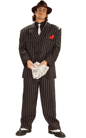 1920's Gangster Pin Stripped Adult Suit