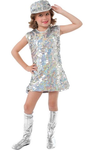 Silver 1960's Mod Girl Child Costume