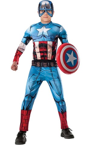 Deluxe Muscle Chest Captain America Child Costume