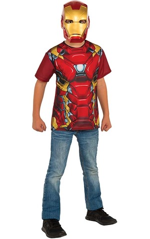 Iron Man Child Costume Top T-shirt & Mask