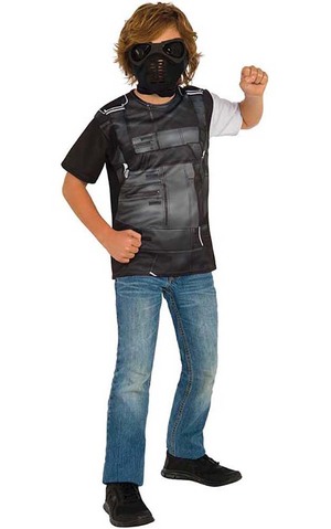 Winter Soldier Child Costume Top T-shirt & Mask Costume
