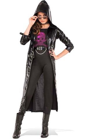 Black Goth Long Coat Jacket Teen Costume