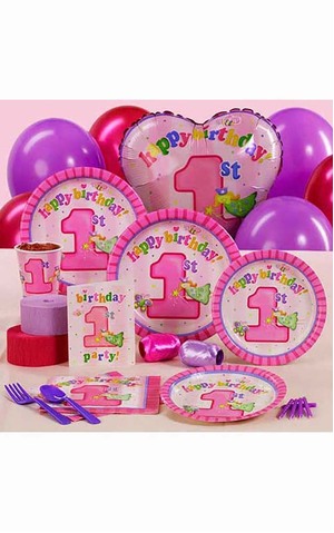Baby Girl 1st Birthday 8 Person Party Pack