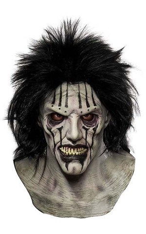 Death Heavy Metal Deluxe Halloween Mask with Hair