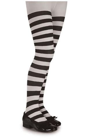 Black & White Striped Child Stockings