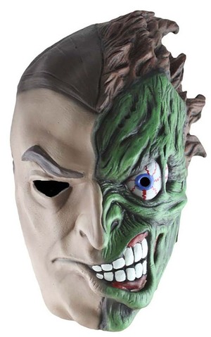 Two Face Deluxe Batman Latex Adult Mask