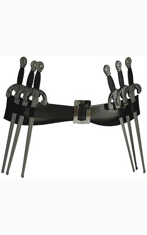 Adult V For Vendetta Belt With 6 Daggers