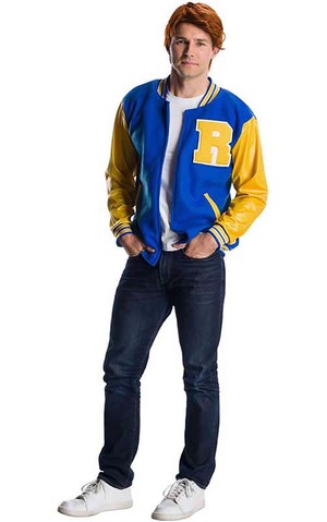 Deluxe Archie Andrews Riverdale Adult Costume Letterman Jacket & Wig