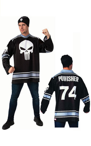 Punisher Jersey Top Set Marvel Adult Costume