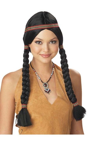 Indian Maiden Pocahontas Black Wig