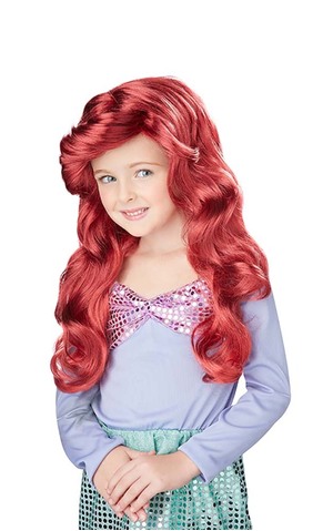 Lil' Mermaid Ariel Red Long Child Wig