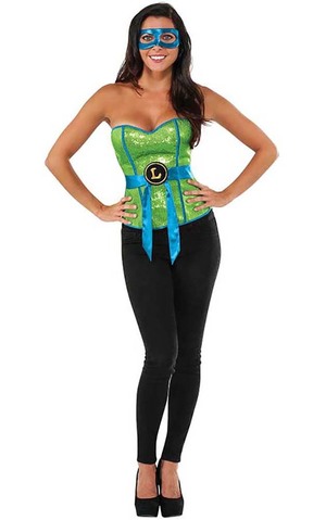 Sequin Tmnt Leonardo Turtles Corset Adult Costume