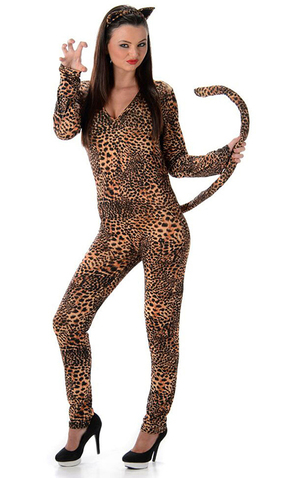 Snow Leopard Sexy Wild Cat Suit Adult Costume