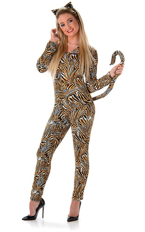 Sexy Tiger Wild Cat Suit Adult Costume