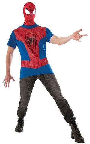 Spider-man Adult T-shirt Top & Mask