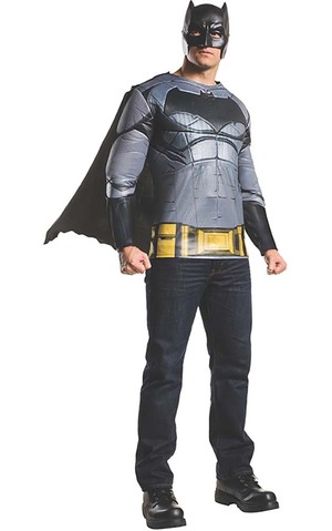 Muscle Chest Batman Adult Costume Top T-shirt & Mask