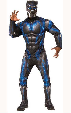 Deluxe Muscle Chest Battle Suit Black Panther Adult Costume