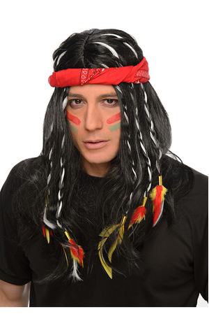 Indian Adult Wig And Headband