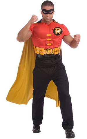 Robin Batman Adult Muscle T Shirt