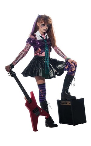 Punk Rocker Zombie Child Costume