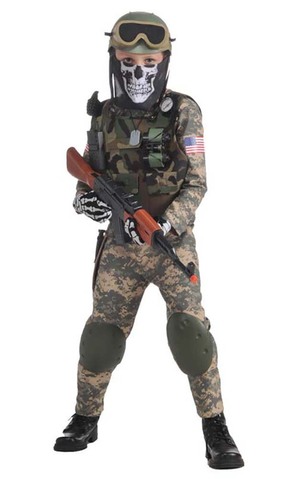 Camo Trooper Soldier Military Army Child Costume